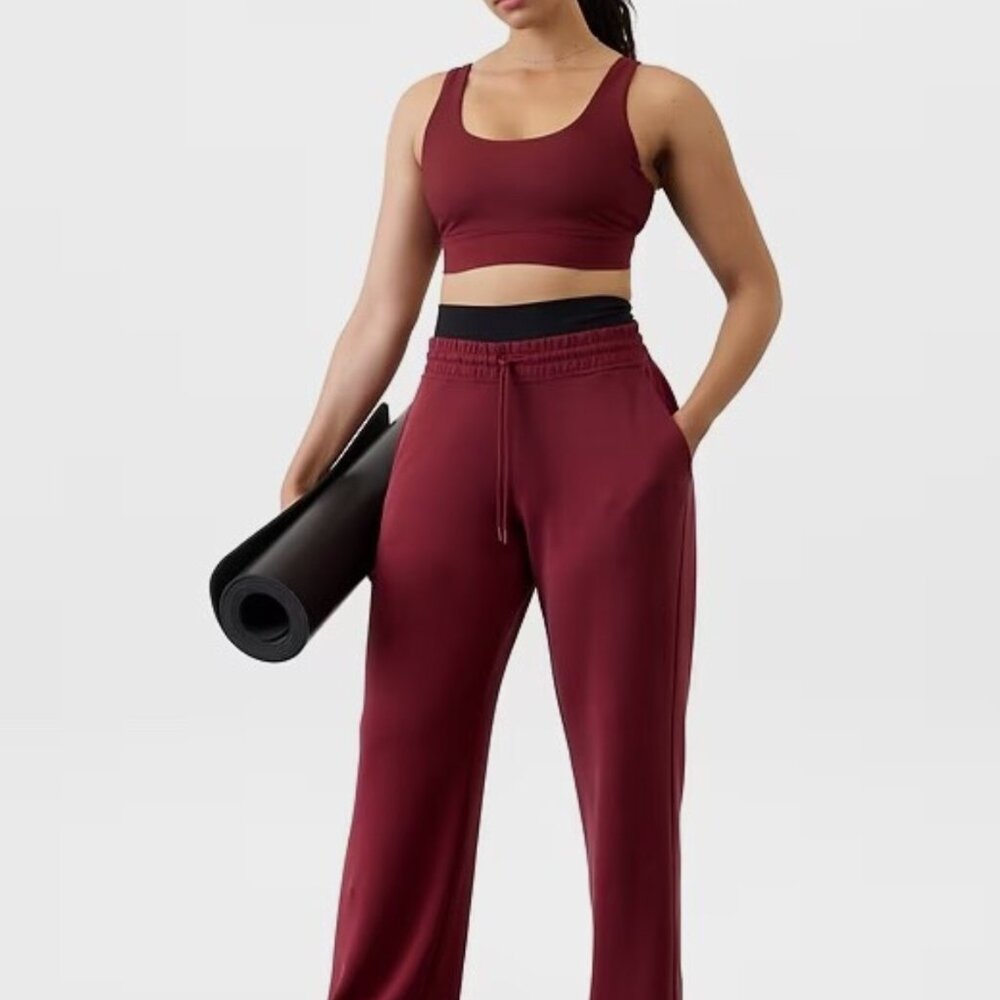 ATHLETA Seasoft Mid Rise Straight Pant - Redwood